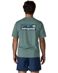 Patagonia Men's Capilene Cool Daily Shirt - Boardshort Logo (Blue Sage - Light Blue Sage X-Dye) back