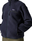 Patagonia Women's Retro Pile Fleece Hoody (Sunken Blue) hands