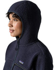 Patagonia Women's Retro Pile Fleece Hoody (Sunken Blue) hood