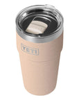 Yeti Rambler 20 oz (591 ml) Stackable Cup With MagSlider Lid (Tahini) - Front Back