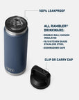 Yeti Rambler 26 oz (769 ml) Bottle With Chug Cap (Riverhead Red)