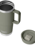 Yeti Rambler 20 oz (591 ml) Travel Mug With Leakproof Stronghold Lid (Pampa Green) lid off