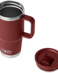 Yeti Rambler 20 oz (591 ml) Travel Mug With Leakproof Stronghold Lid (Stag Red) lid off