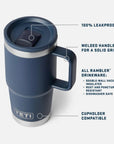 Yeti Rambler 20 oz (591 ml) Travel Mug With Leakproof Stronghold Lid (Stag Red) info