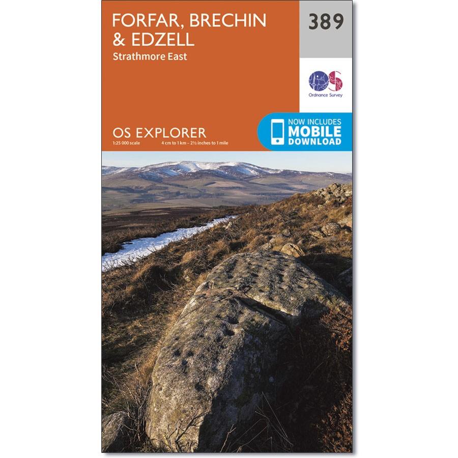 Ordnance Survey Explorer Map 389 Forfar, Brechin &amp; Edzell