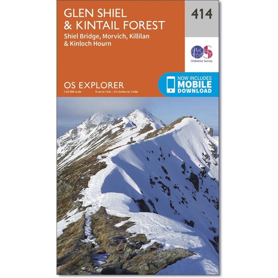 Ordnance Survey Explorer Map 414 Glen Shiel &amp; Kintail Forest