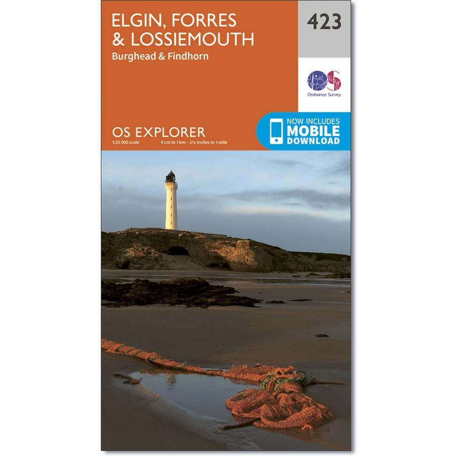 Ordnance Survey Explorer Map 423 Elgin, Forres &amp; Lossiemouth