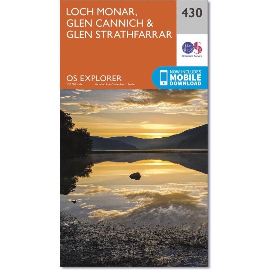 Ordnance Survey Explorer Map 430 Loch Monar, Glen Cannich &amp; Glen Strathfarrar