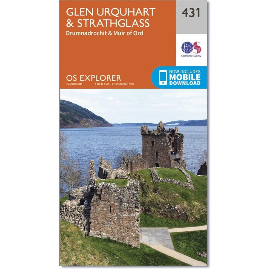 Ordnance Survey Explorer Map 431 Glen Urquhart &amp; Strathglass