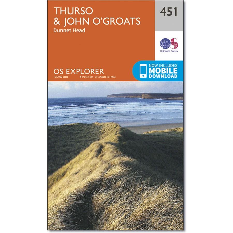 Ordnance Survey Explorer Map 451 Thurso &amp; John o'Groats