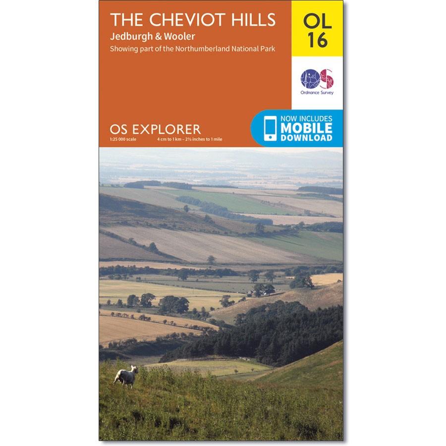 Ordnance Survey OL Map 16 The Cheviot Hills