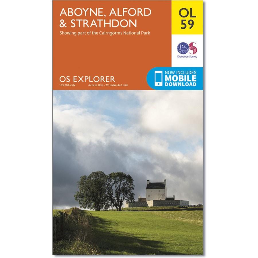 Ordnance Survey Map OL 59 Aboyne, Alford &amp; Strathdon