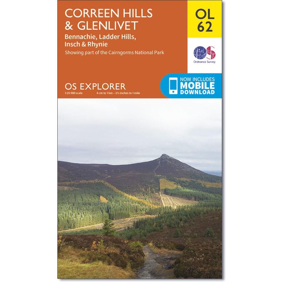 Ordnance Survey Map OL 62 Coreen Hills &amp; Glenlivet
