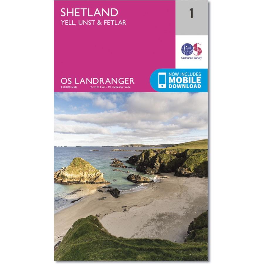 Ordnance Survey Landranger Map 1 Shetland