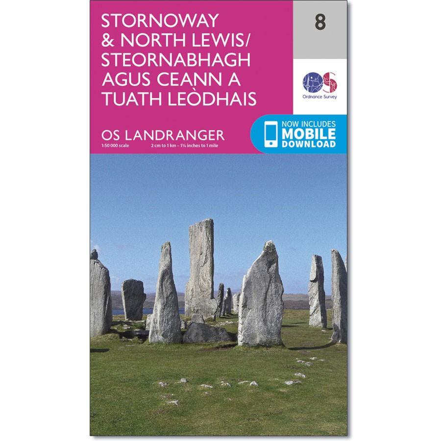 Ordnance Survey Landranger Map 8 Stornoway &amp; North Lewis