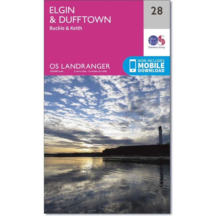 Ordnance Survey Landranger Map 28 Elgin &amp; Dufftown