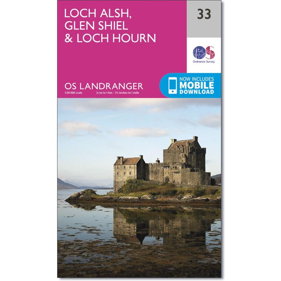 Ordnance Survey Landranger Map 33 Loch Alsh, Glen Shiel &amp; Loch Hourn