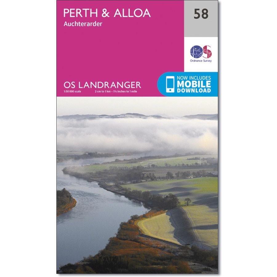 Ordnance Survey Landranger 58 Perth &amp; Alloa