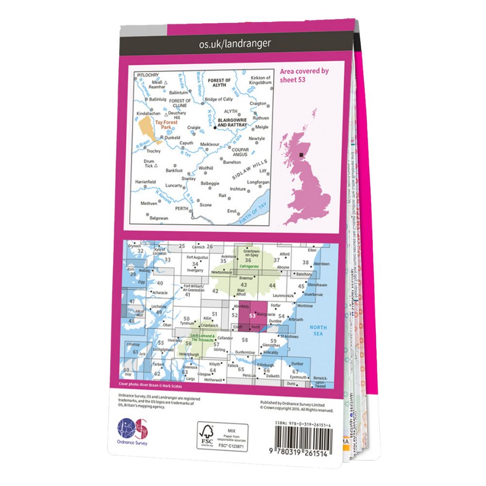 Ordnance Survey Landranger Map 53 – Blairgowrie and Rattray-Forest of Alyth