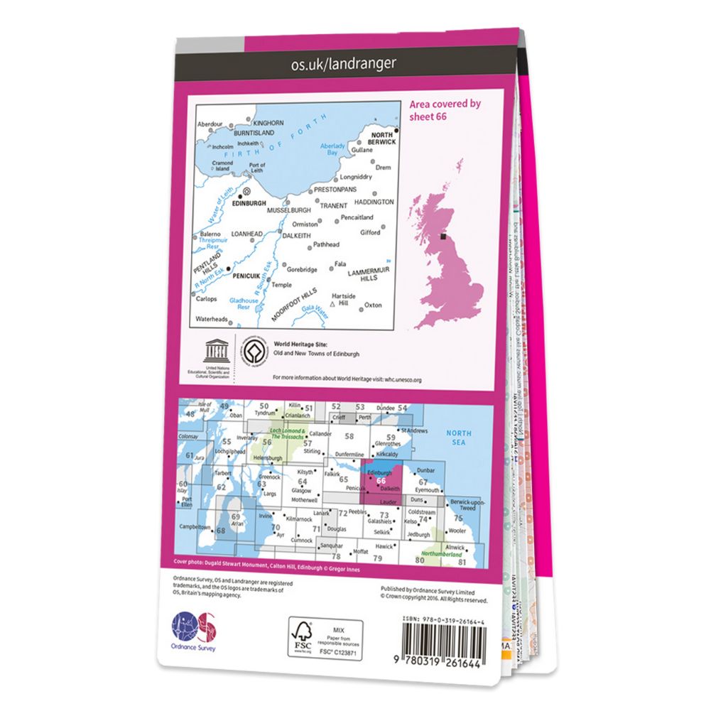 Ordnance Survey Landranger Map 66 Edinburgh