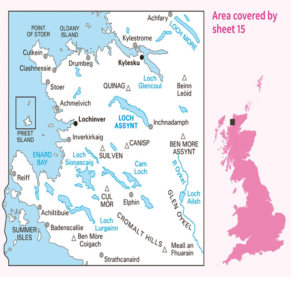 Ordnance Survey Landranger Map 15 Loch Assynt