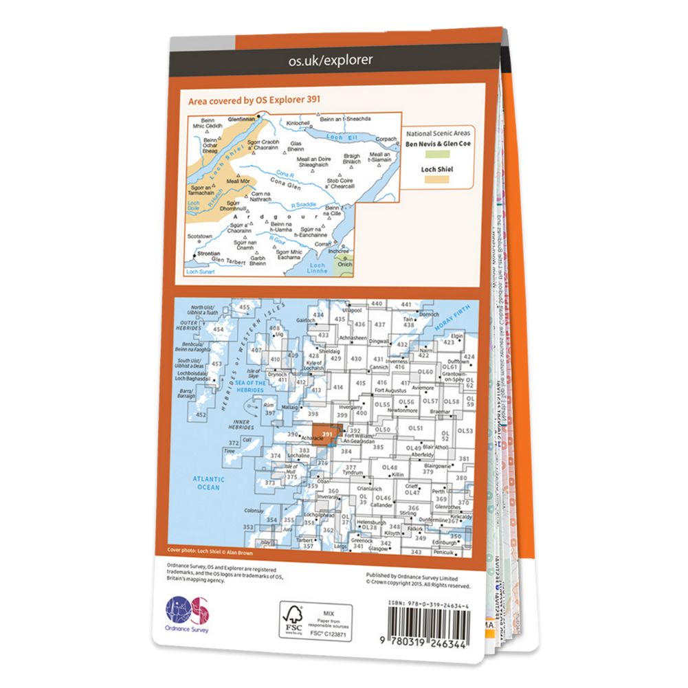 Ordnance Survey Explorer Map 391 Ardgour & Strontian