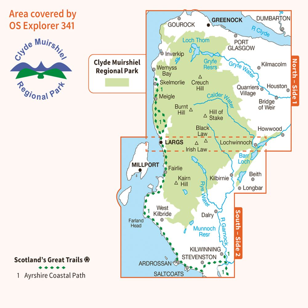 Ordnance Survey Explorer Map 341 Greenock, Largs & Millport