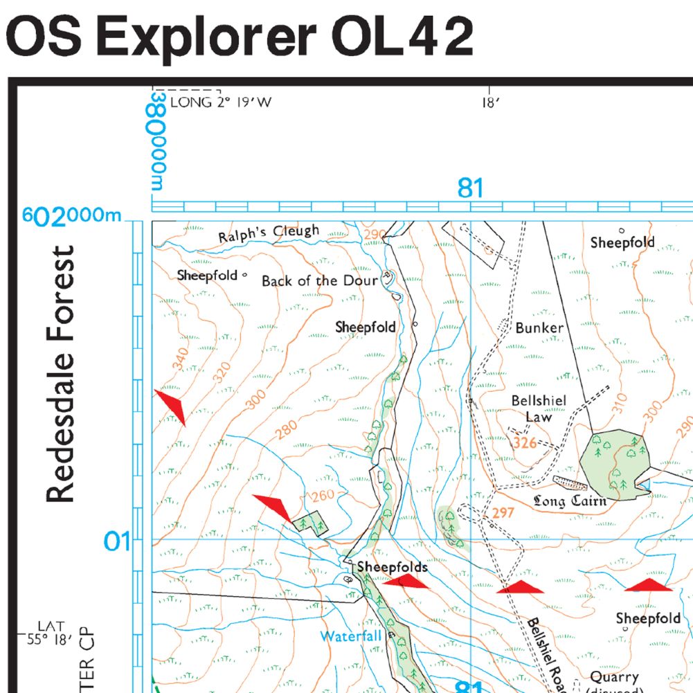 Ordnance Survey Map OL 42 Kielder Water &amp; Forest