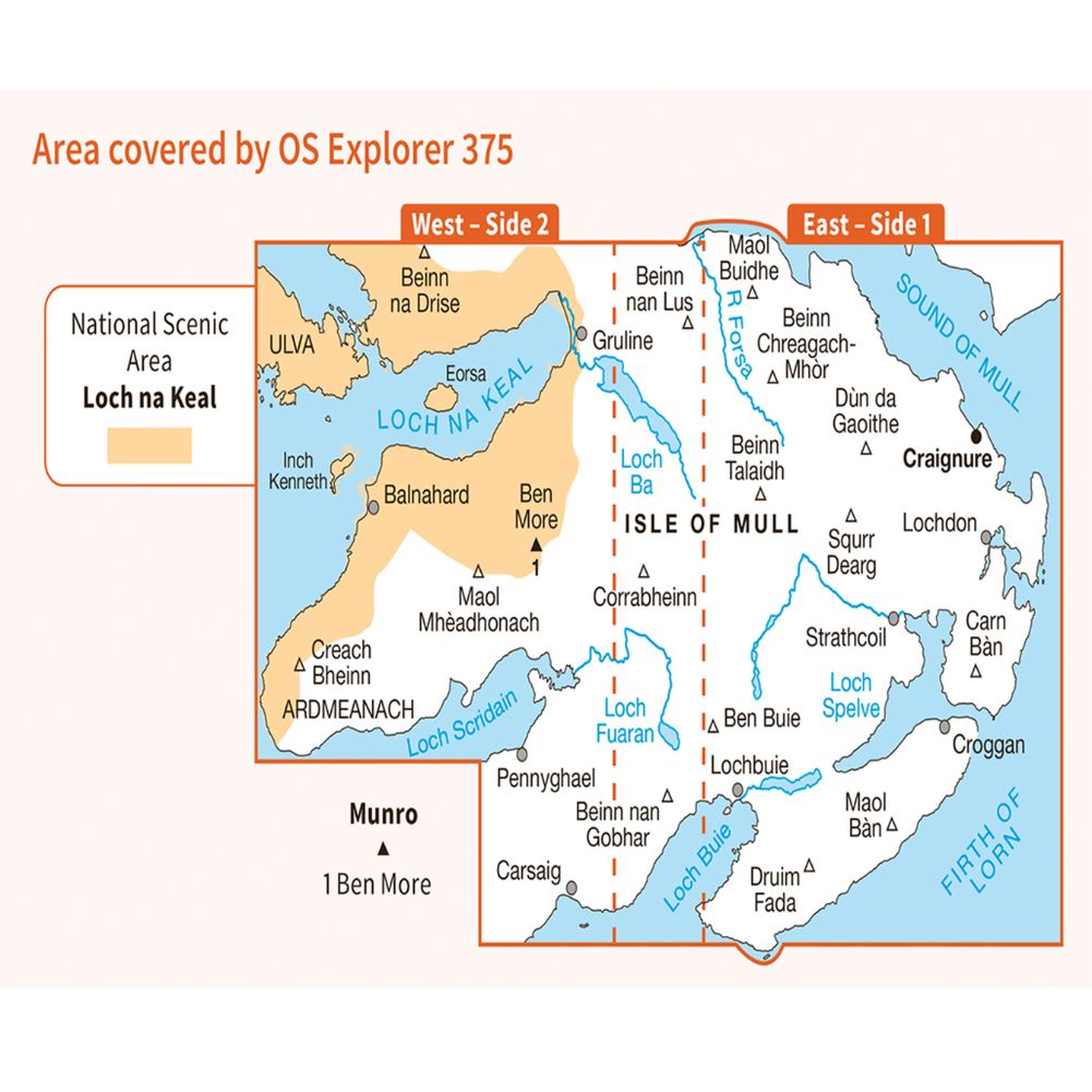Ordnance Survey Explorer Map 375 - Isle Of Mull East