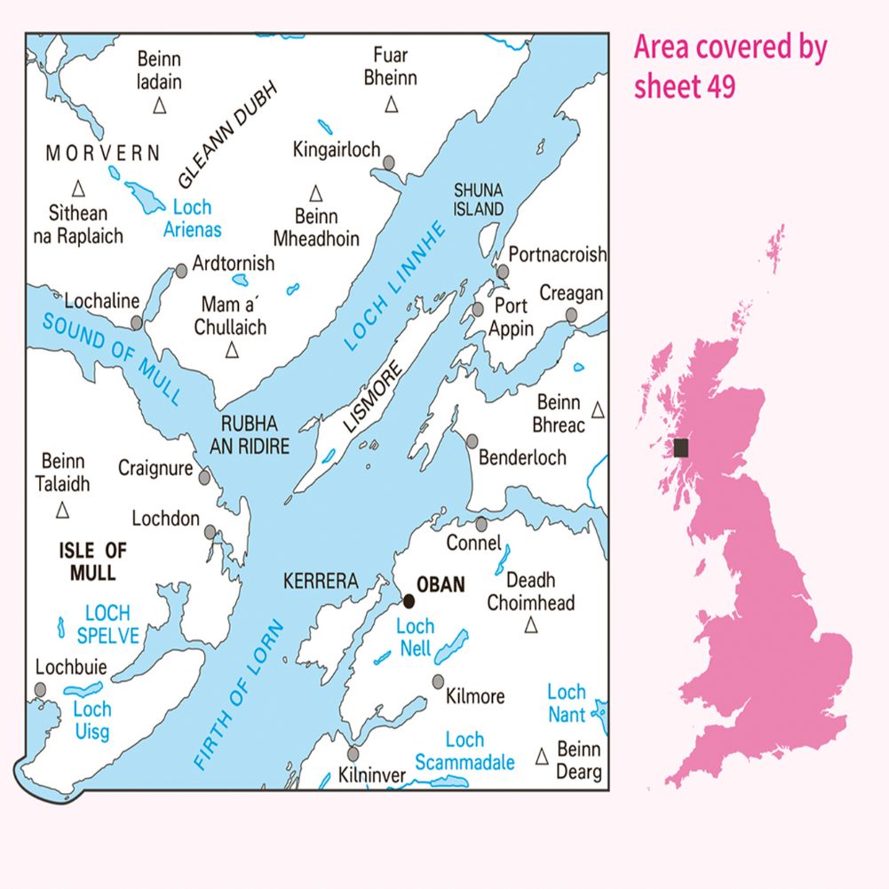 Ordnance Survey Landranger Map 49 – Oban & East Mull