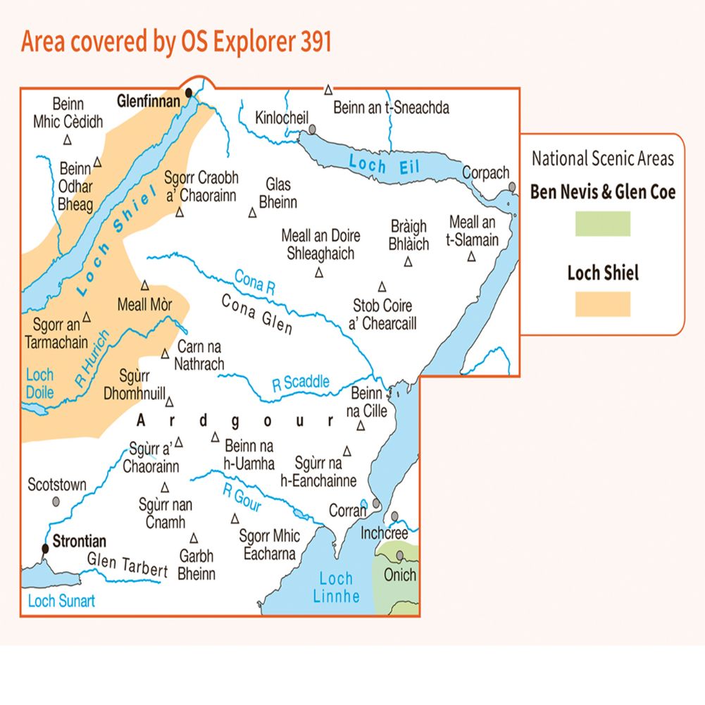 Ordnance Survey Explorer Map 391 Ardgour & Strontian