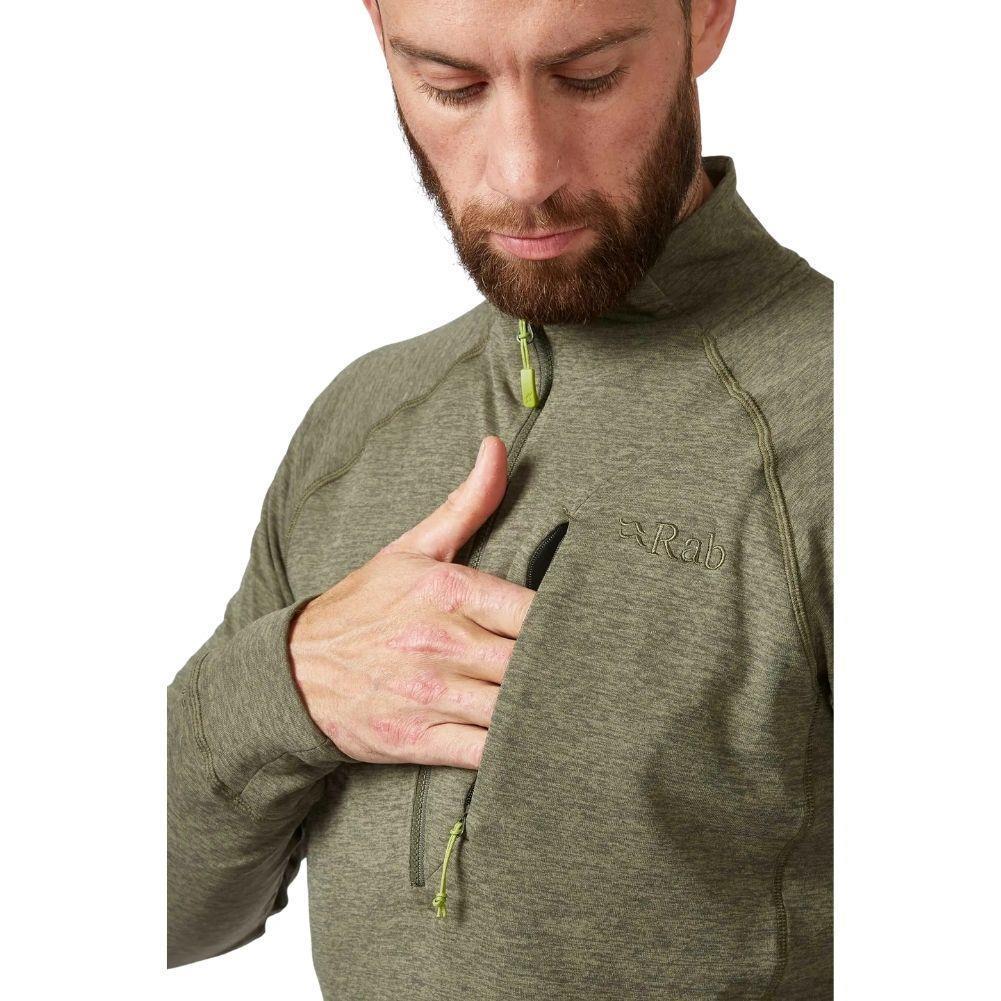 Rab Men&#39;s Nexus Pull-On (Light Khaki) hand in chest pockey