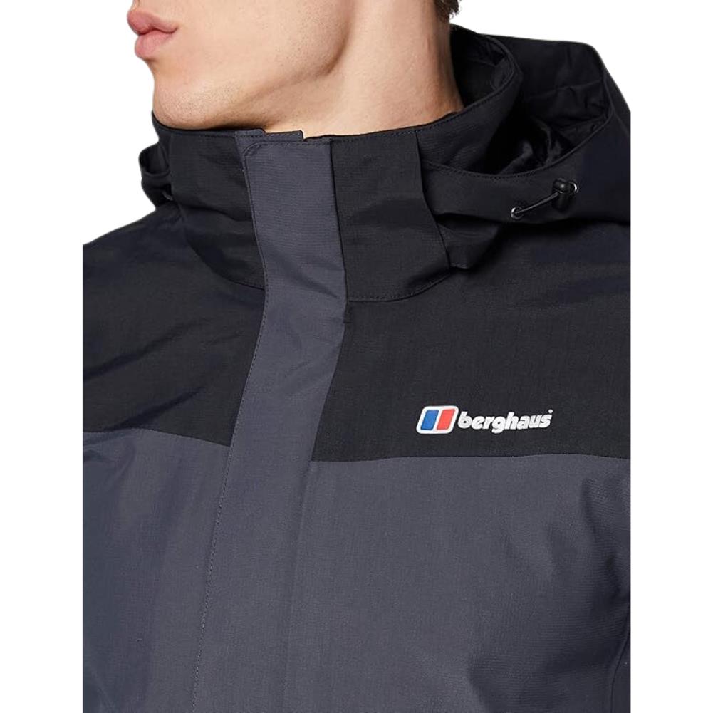 Berghaus Men's Hillwalker IA GTX Jacket (Dark Grey/ Black) close up logo