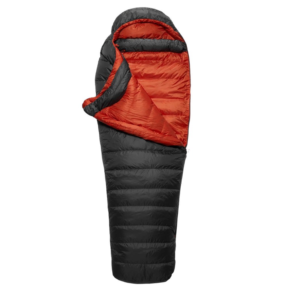 Rab Ascent 500 Down Sleeping Bag - Regular Left Zip (Graphene) open