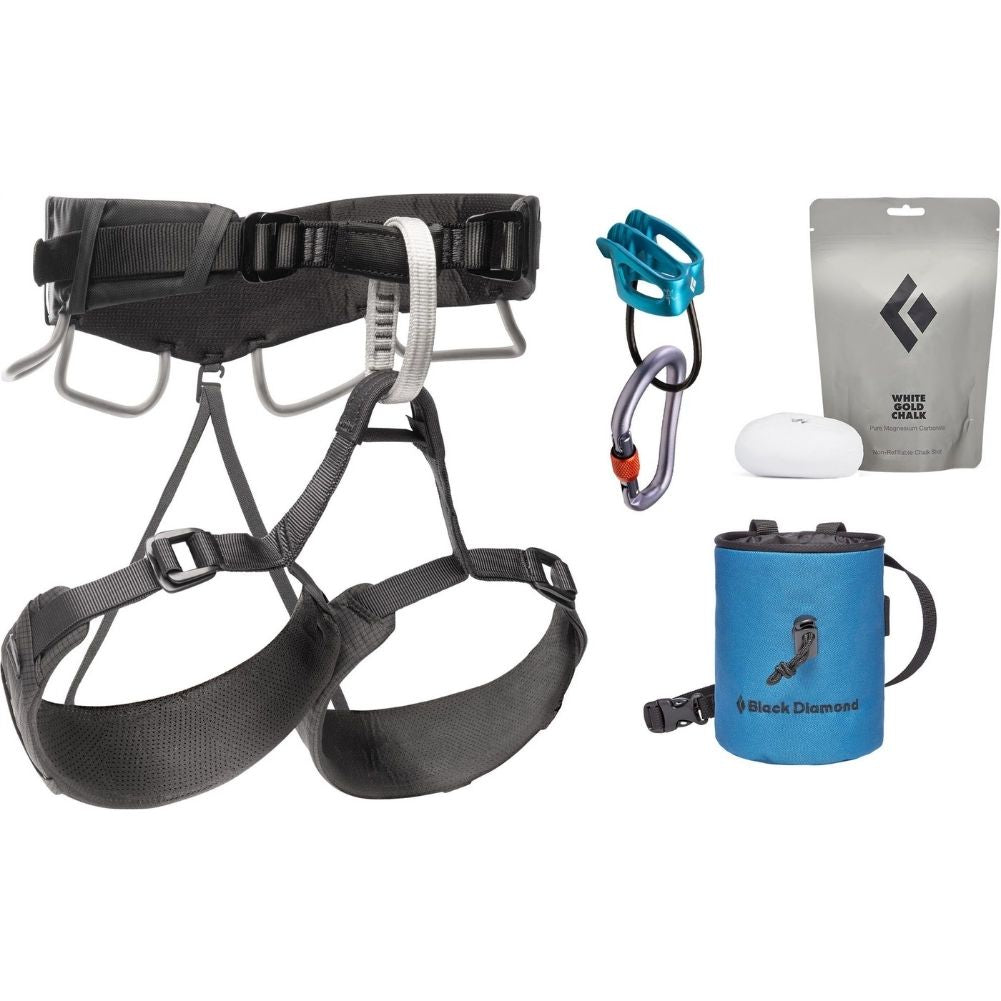 Black Diamond Momentum 4S Unisex Climbing Harness Package