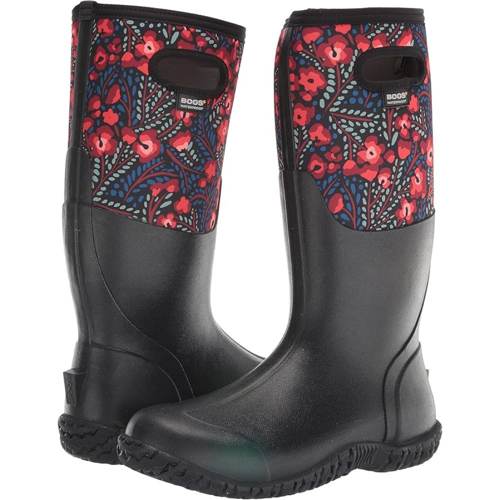 Bogs Women's Mesa Super Flowers Wellington Boots pair