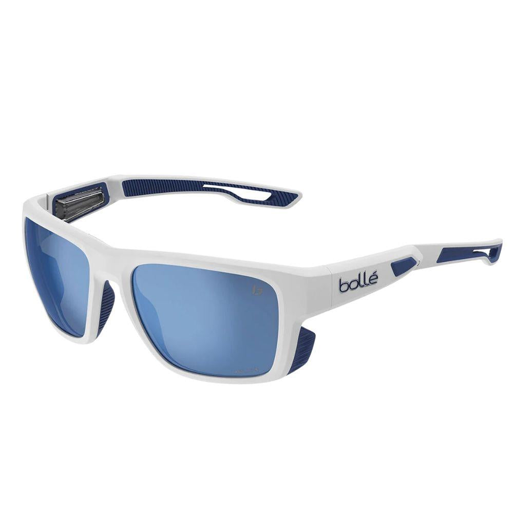 Bollé Airdrift Sunglasses - Medium (White Matte Navy/Volt+Offshore Polarised)