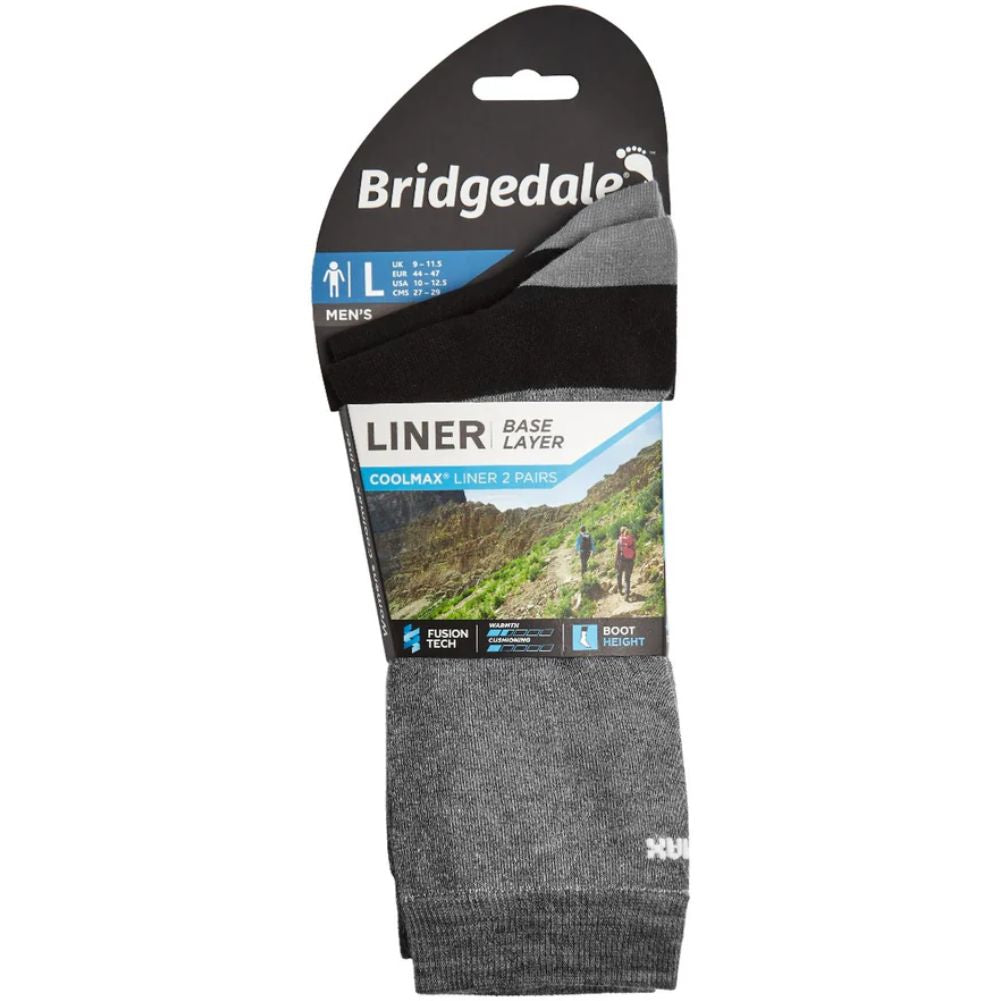 Bridgedale Men&#39;s Base Layer Coolmax Liner Twin Pack p[ackage