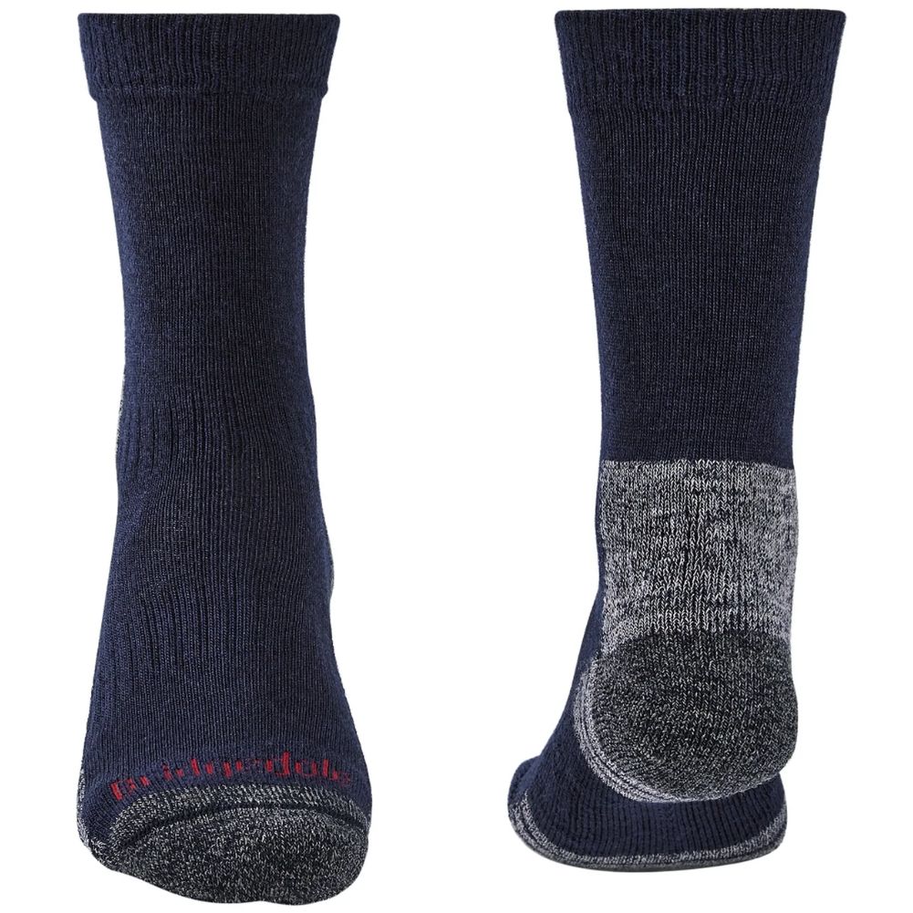 Bridgedale Men's Hike Lightweight Merino Performance Socks (Navy/Grey) front and back