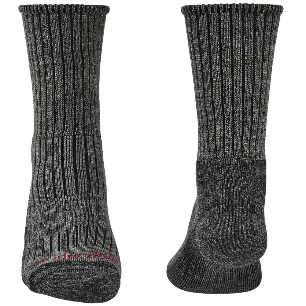 Bridgedale Men's Hike Midweight Merino Comfort Boot Socks - Charcoal front and back