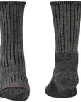 Bridgedale Men's Hike Midweight Merino Comfort Boot Socks - Charcoal front and back