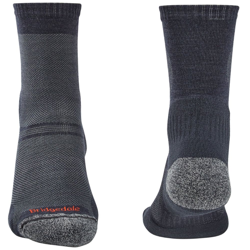 Bridgedale Men's Ultra Light Merino Performance Crew Socks (Navy) front back