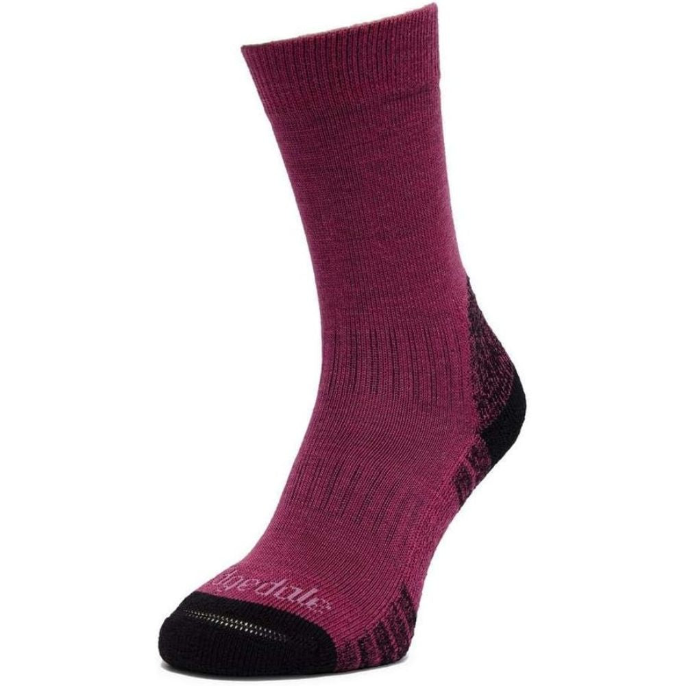 Bridgedale Women's Hike Lightweight Merino Performance Boot Socks (Berry) hell up