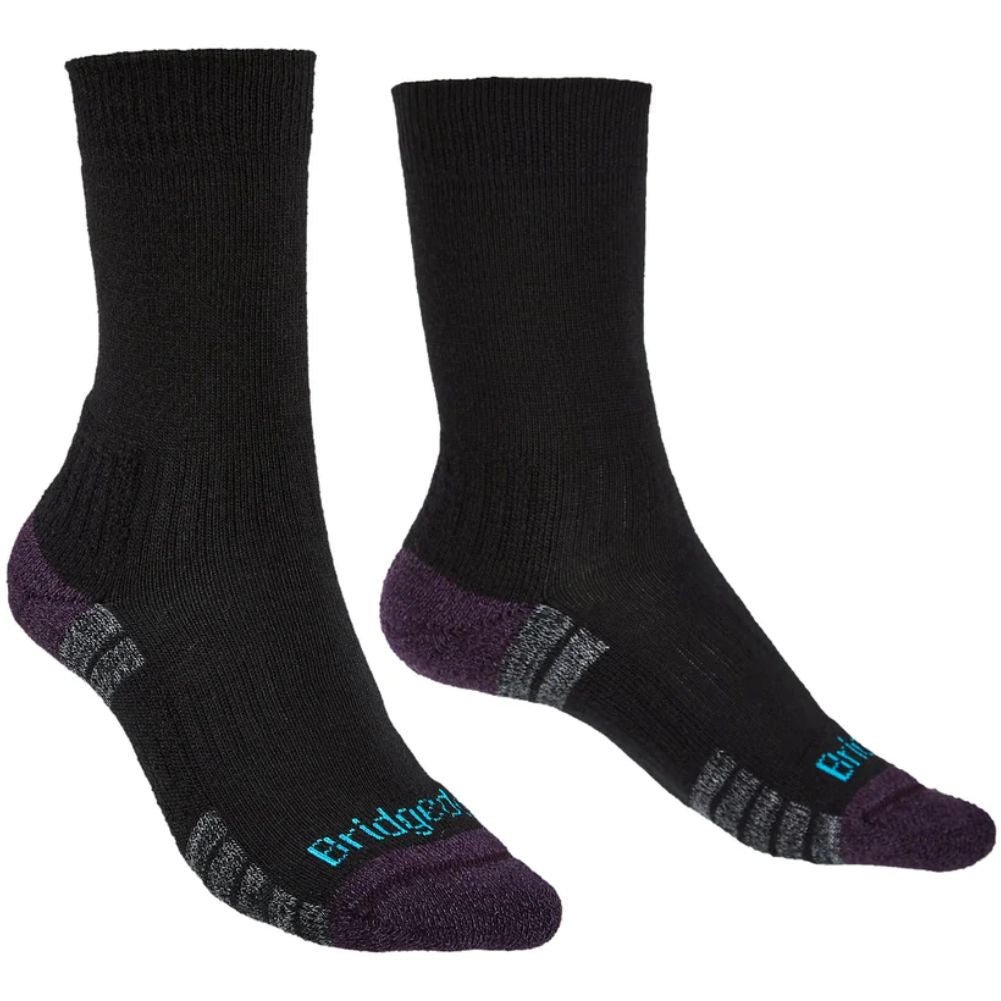 Bridgedale Women's Hike Lightweight Merino Performance Boot Socks (Black/Purple)