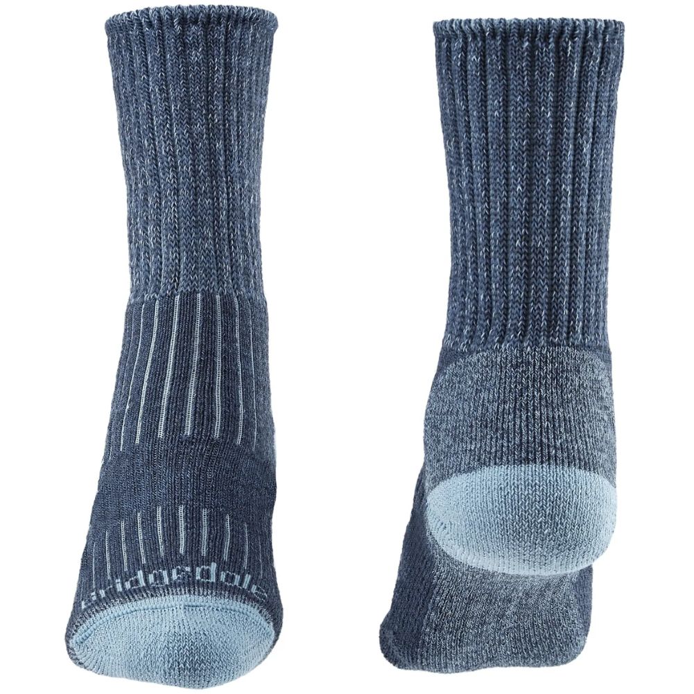 Bridgedale Women's Hike Midweight Merino Comfort Boot Socks (Blue) front and back