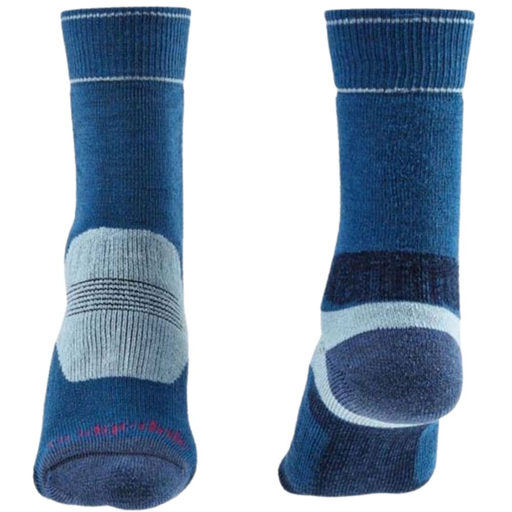 Bridgedale Women's Hike Midweight Merino Perfomance Boot Socks (Blue Sky) front back