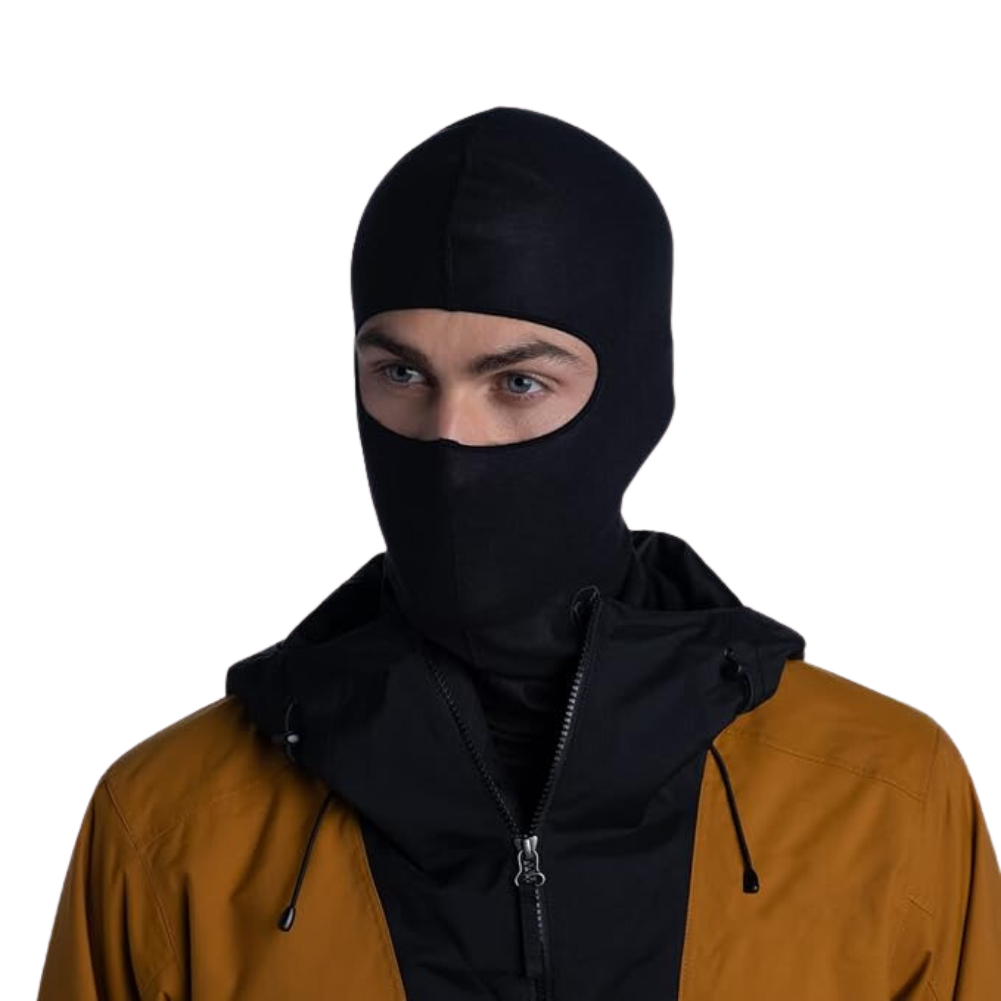 Buff EcoStretch Balaclava (Solid Black) wearing