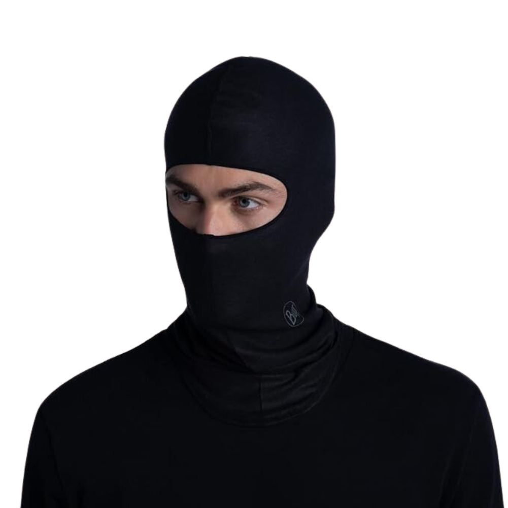 Buff EcoStretch Balaclava (Solid Black) looking away