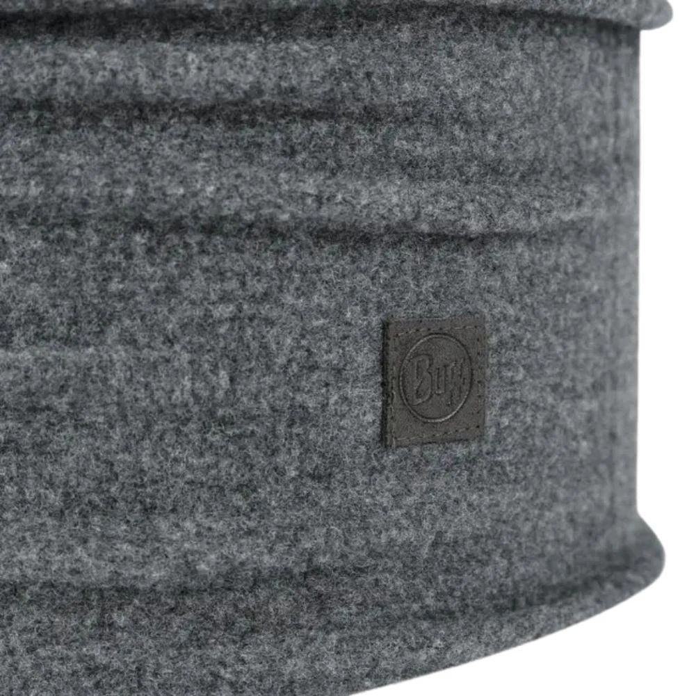 Buff Merino Fleece Neck Warmer (Solid Grey) close up