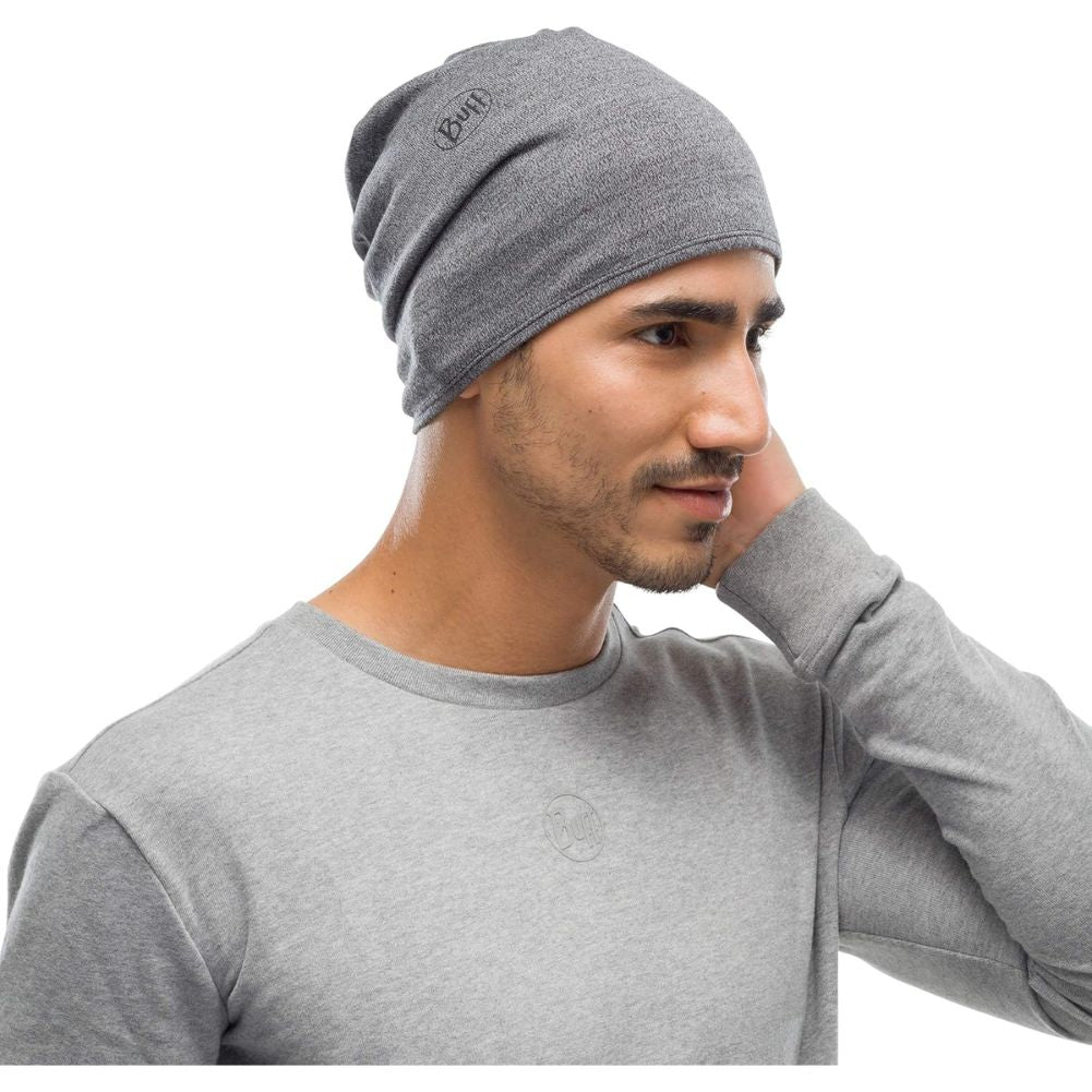Buff Midweight Merino Wool Neckwarmer/Facecover (Light Grey Melange) head